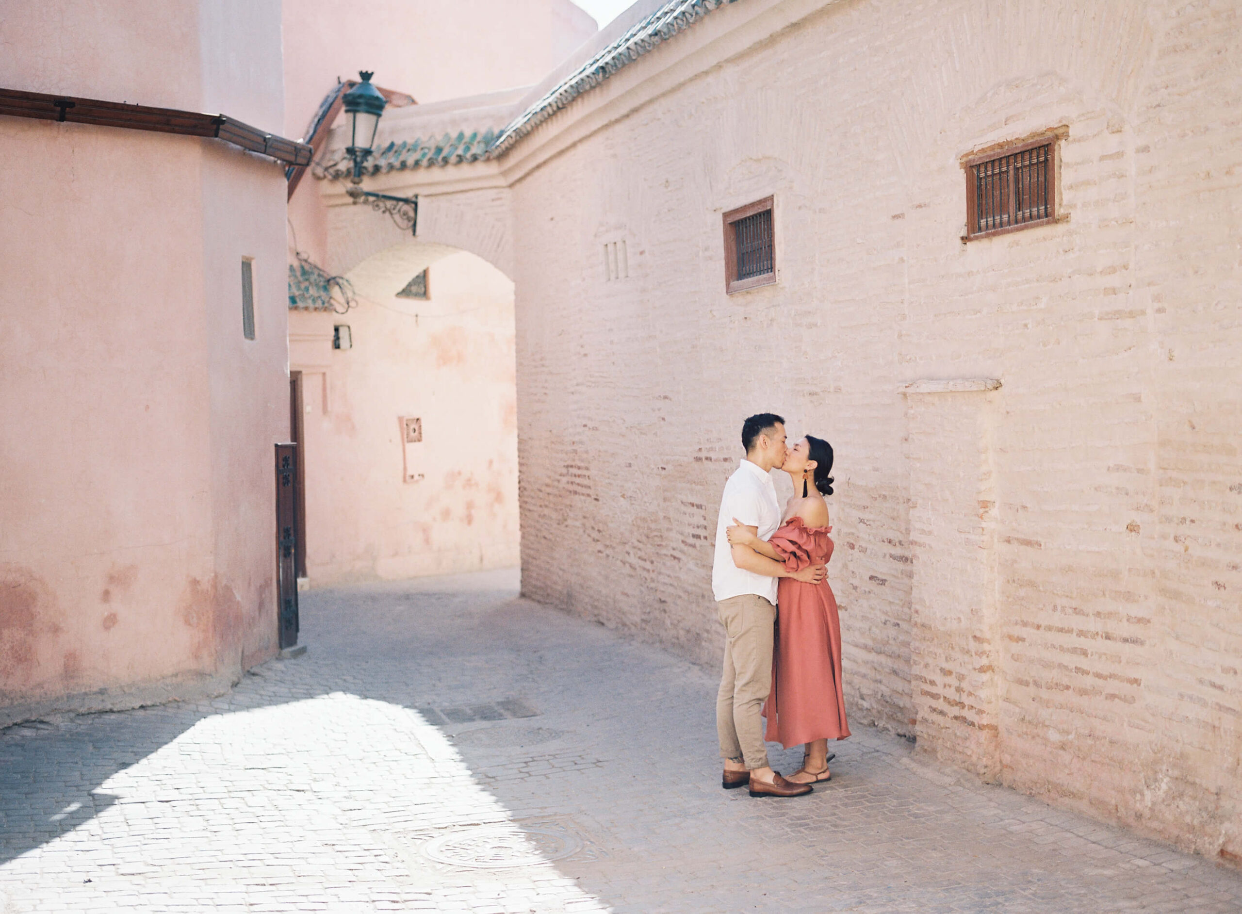 pre wedding photo session in Marrakesh followed by rehearsal dinner Desert wedding