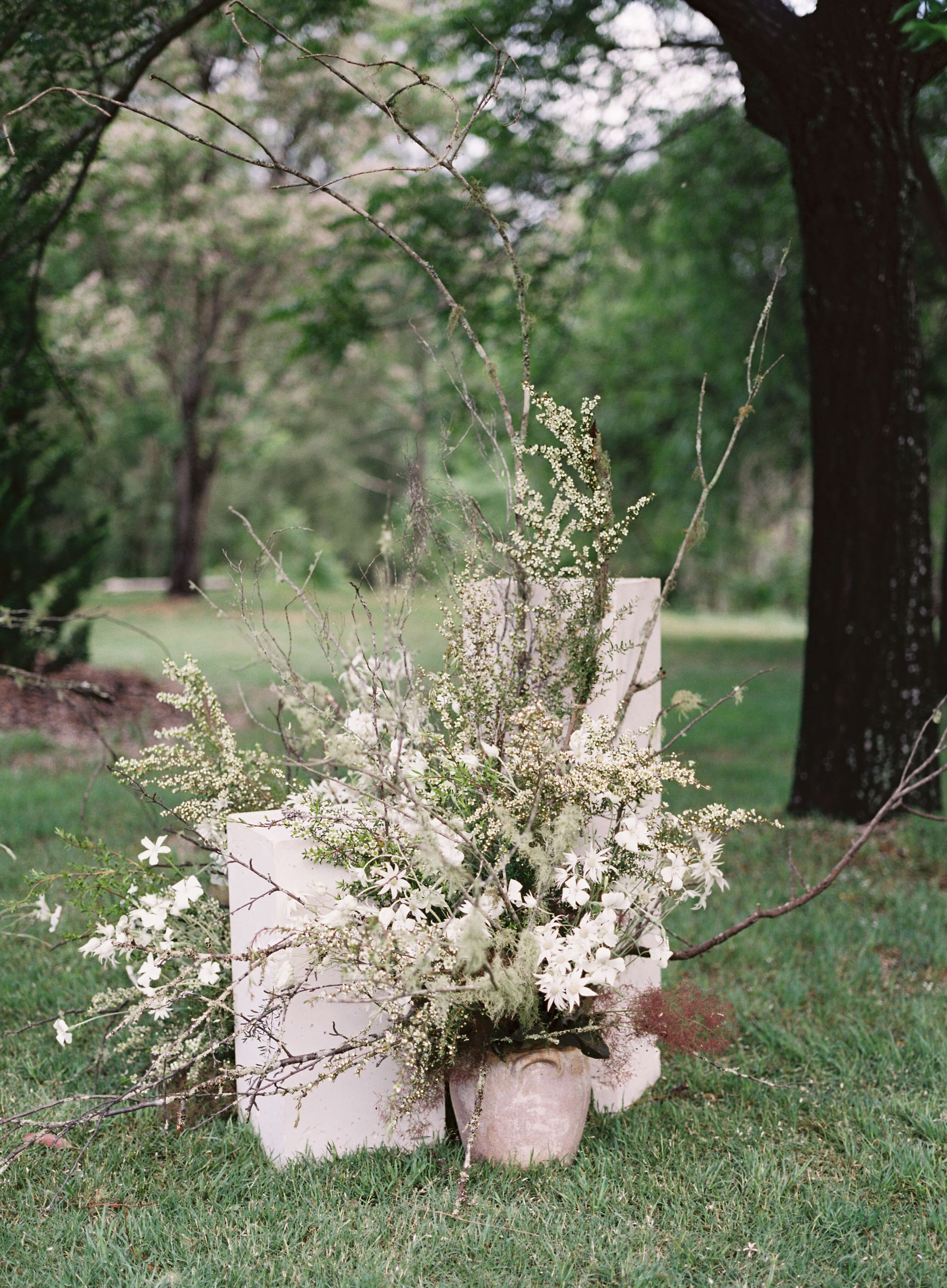 Green and White Wedding Ceremony